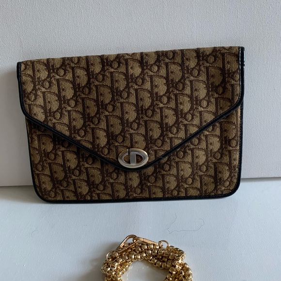 Dior Handbags - AUTHENTIC VINTAGE DIOR TROTTER CLUTCH/ADD CHAIN